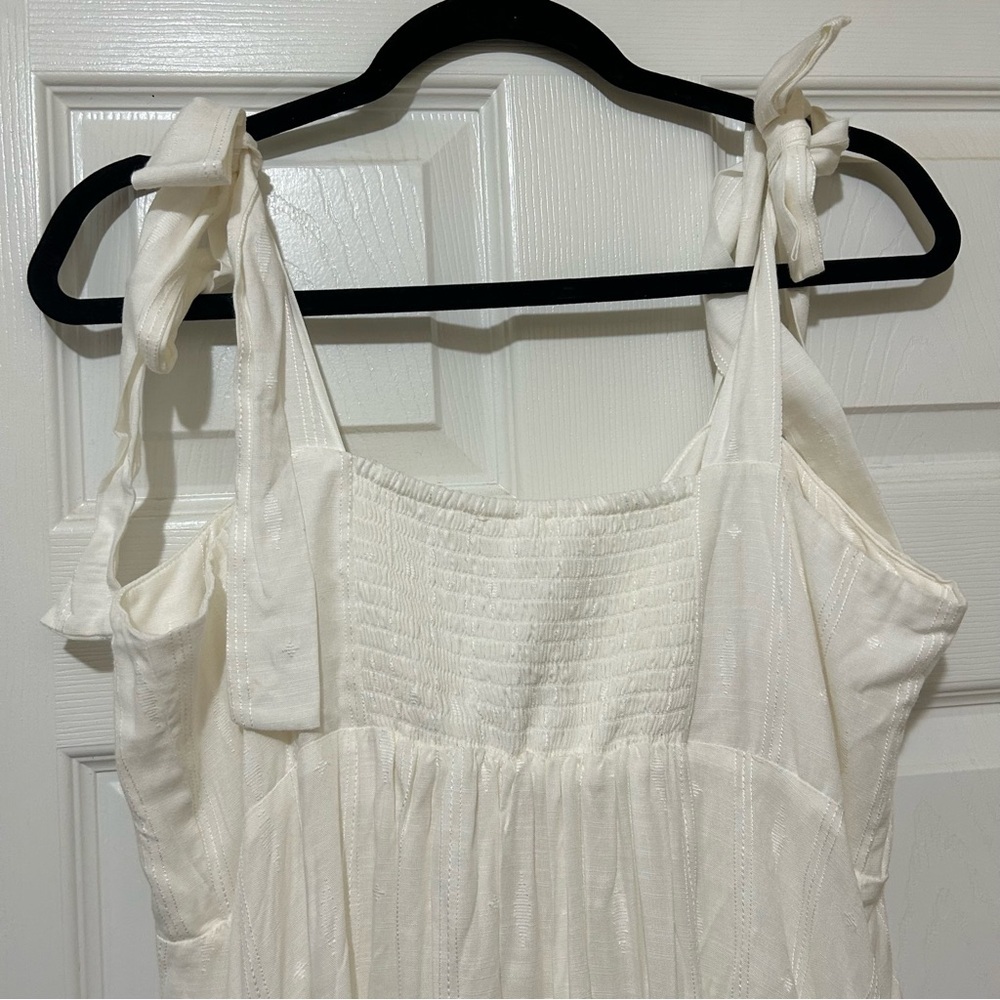 Soma Weekend Ivory Maxi Dress Bow Romantic Sexy Bridal Rayon NWT Sz X-Large - Picture 10 of 15